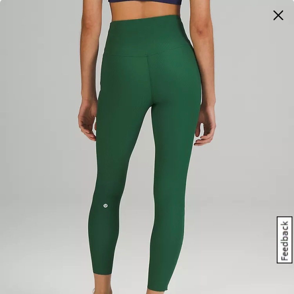 Everglade green base pace ribbed leggings 25 inch